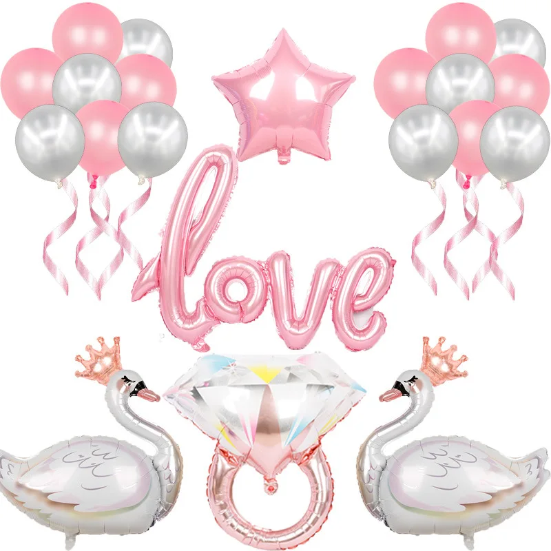 Love bride and groom swan wedding decoration Girl Faovr Party Supplies Valentine's Day proposal ring shape aluminum balloon Gift
Love bride and groom swan wedding decoration Girl Faovr Party Supplies Valentine's Day proposal ring shape aluminum balloon Gift