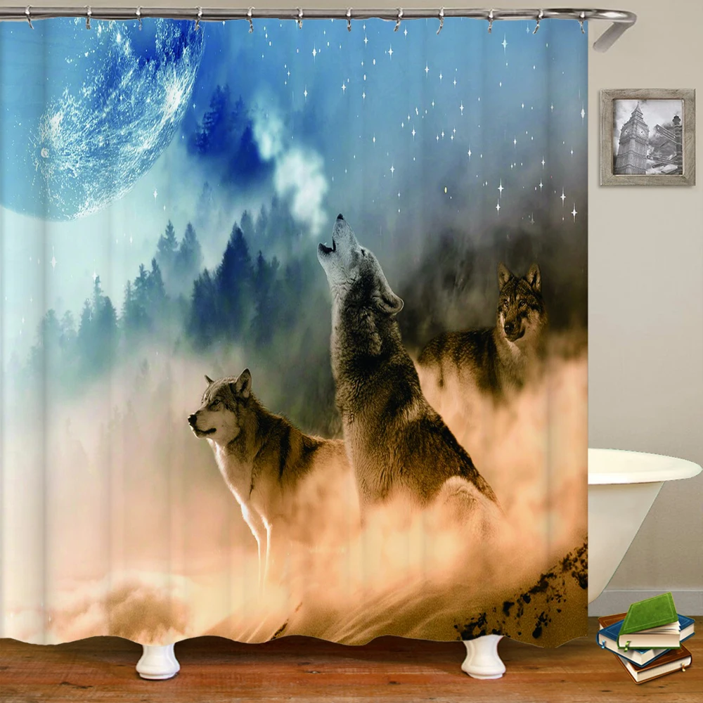 Wolf Shower Curtain Bathroom Decoration Cat Deer Horse Tiger Animal Bath Curtains Printed Waterproof Fabric Washable with Hooks
Wolf Shower Curtain Bathroom Decoration Cat Deer Horse Tiger Animal Bath Curtains Printed Waterproof Fabric Washable with Hooks