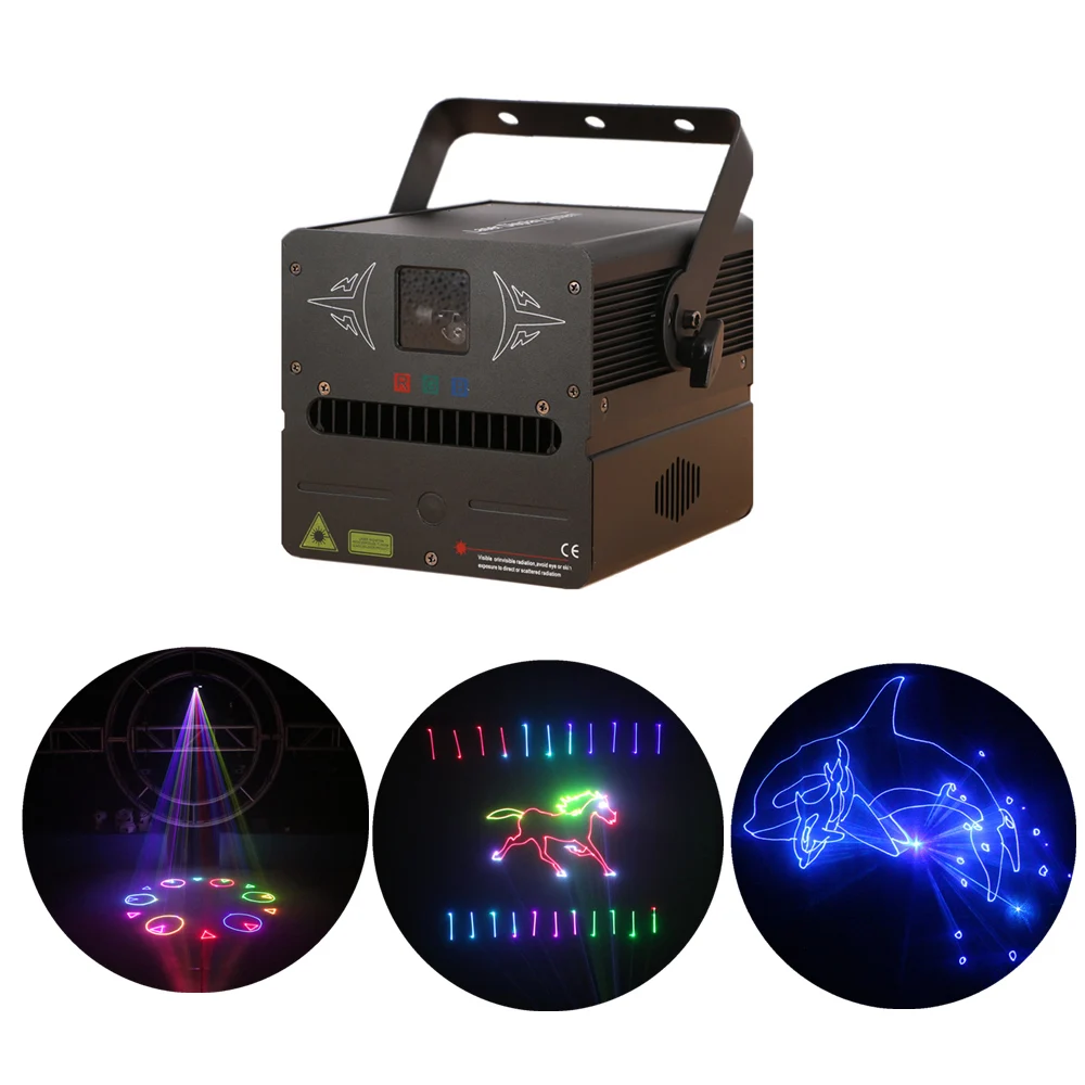 

AUCD 500mW Program Edit Play SD Card RGB Beam Animation Scan Laser Projector Lights DMX Dsico DJ Party Show Stage Lighting FBS5