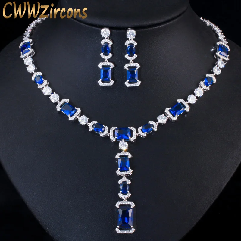 CWWZircons Luxury Long Dangle Drop Dark Blue Cubic Zirconia Women Party Earrings Necklace Bridal Wedding Jewelry Sets T356
CWWZircons Luxury Long Dangle Drop Dark Blue Cubic Zirconia Women Party Earrings Necklace Bridal Wedding Jewelry Sets T356