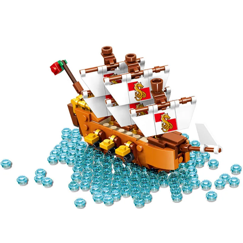

960pcs Ship in a Bottle Building Blocks Brick DIY Toys 21313 Collectible Display Set Model Ship Toys Gift for Kids