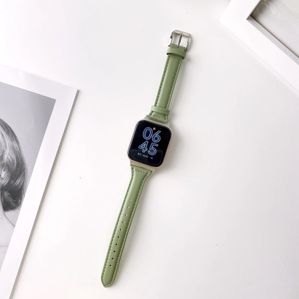 Ремешок из мягкой кожи для Oppo Watch 1 ремешок 41 мм 46 зеленый авокадо 2 42 тонкий