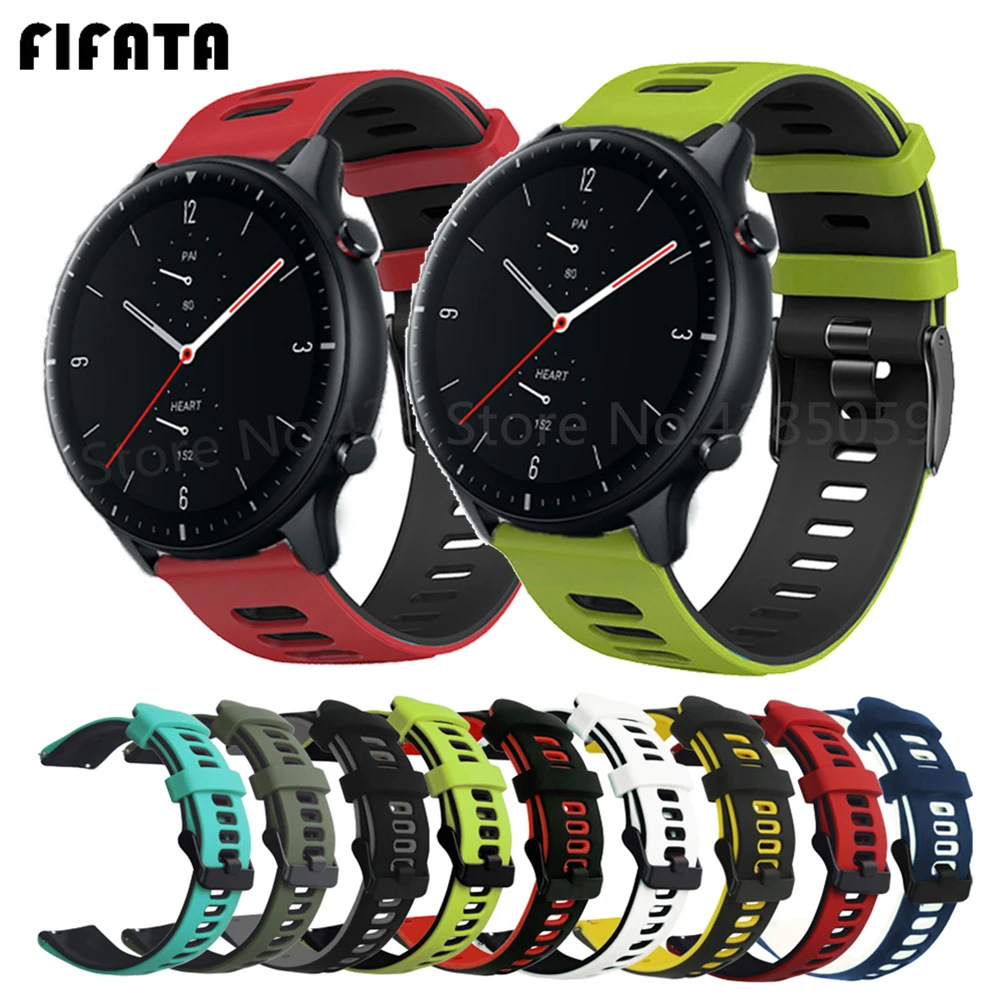 Ремешок силиконовый для Xiaomi Huami Amazfit GTR 2 2e 47 мм 42 Pace Stratos GTS Bip 20/22