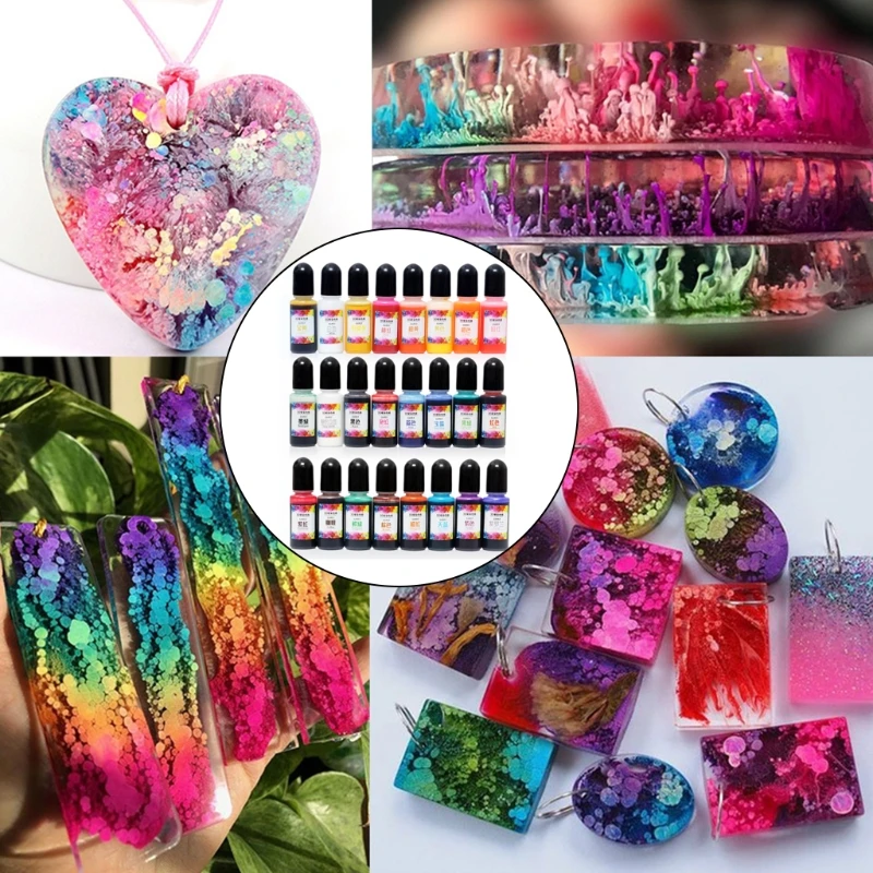 24 Colors Epoxy Pigment Liquid Colorant Dye Ink Diffusion Resin Jewelry DIY Making Crafts Accessories
24 Colors Epoxy Pigment Liquid Colorant Dye Ink Diffusion Resin Jewelry DIY Making Crafts Accessories