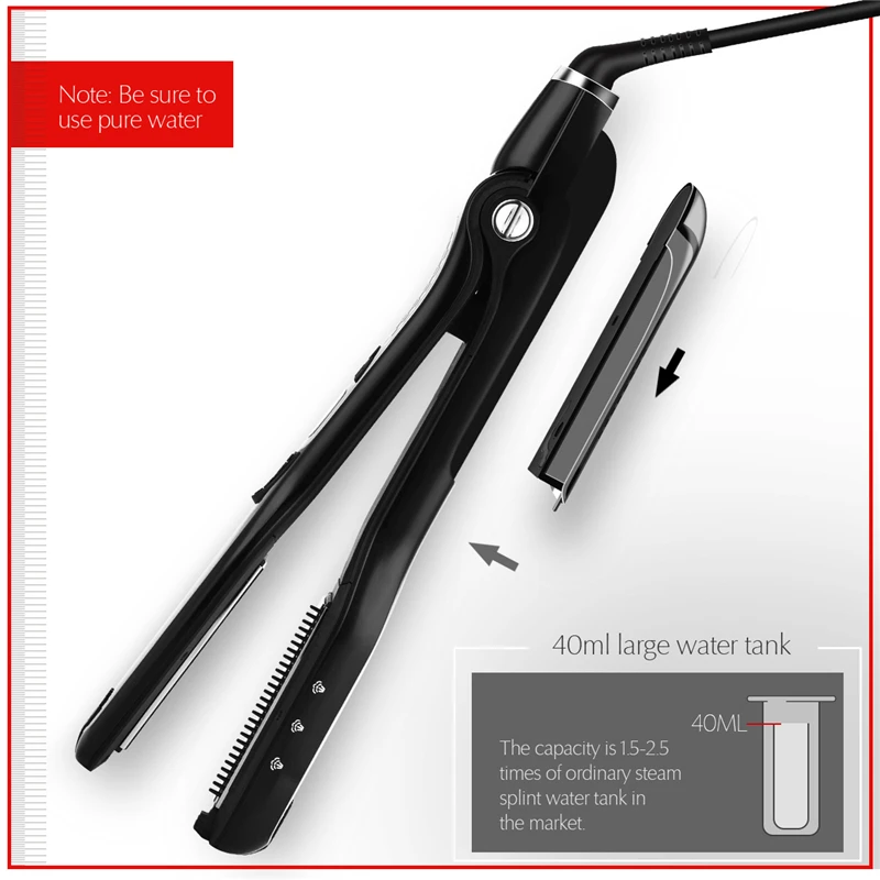Professional Steamer Flat Iron Vapor Spray Straightener Comb Ceramic Electric Hair Straightening Brush Comb Salon Hair Styling
Professional Steamer Flat Iron Vapor Spray Straightener Comb Ceramic Electric Hair Straightening Brush Comb Salon Hair Styling