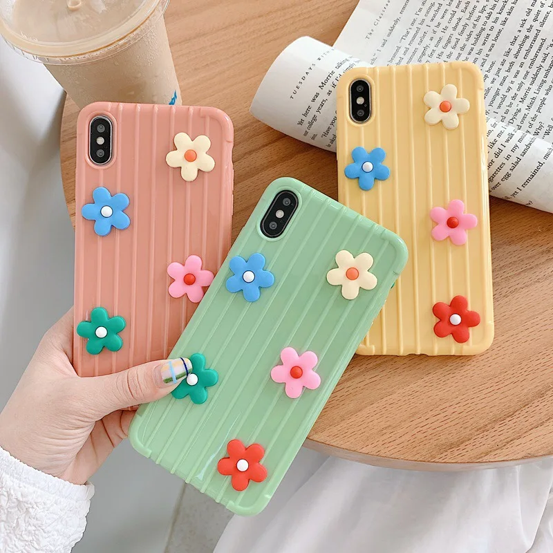Роскошный 3D милый цветочный противоударный силиконовый чехол для OPPO F5 F9 F11 A9X R15 X K1