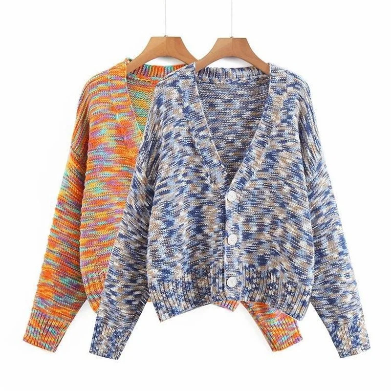 Rainbow Cardigan Button Long Sleeve Plus Size Knitted Sweater Jacket Women's Fall Winter Orange Tie-Dye Fashion V-neck Cardigan
Rainbow Cardigan Button Long Sleeve Plus Size Knitted Sweater Jacket Women's Fall Winter Orange Tie-Dye Fashion V-neck Cardigan