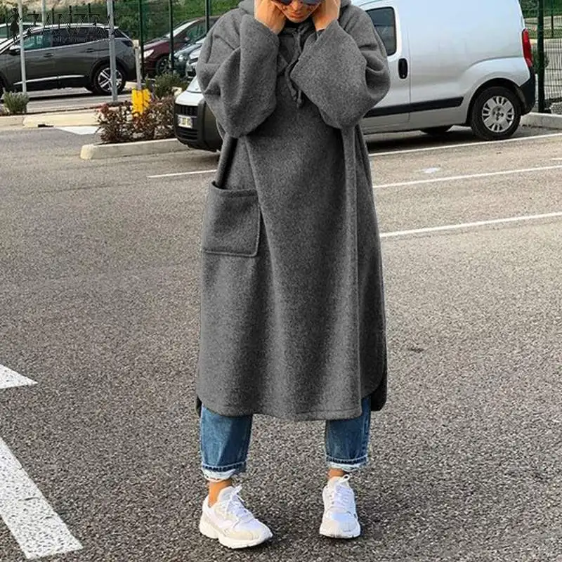 Oversized ZANZEA Women Fashion Sweatshirts with Hoodies 2022 Spring Autumn Long Sleeve Midi Pullovers Casual Solid Loose Outfits
Oversized ZANZEA Women Fashion Sweatshirts with Hoodies 2022 Spring Autumn Long Sleeve Midi Pullovers Casual Solid Loose Outfits