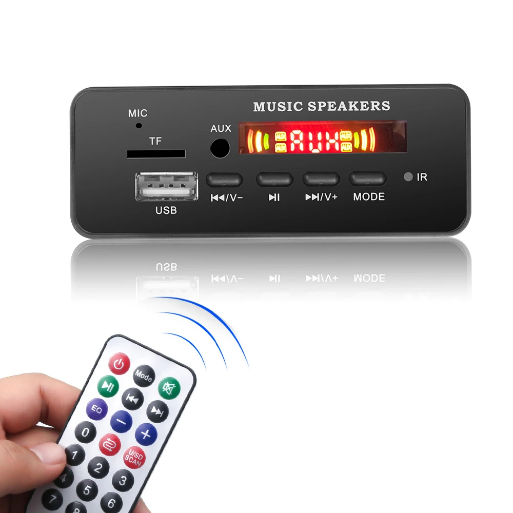 Записывающий Автомобильный MP3-плеер USB Bluetooth V5.0 с громкой связью встроенный 5-12 в MP3