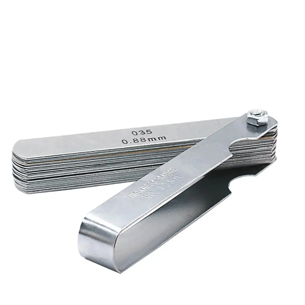 32PCS Blades Universal Thickness Gage Set Metric Guage Stainless Steel Feeler Gauges High Accuracy Gap Measuring Tool
32PCS Blades Universal Thickness Gage Set Metric Guage Stainless Steel Feeler Gauges High Accuracy Gap Measuring Tool