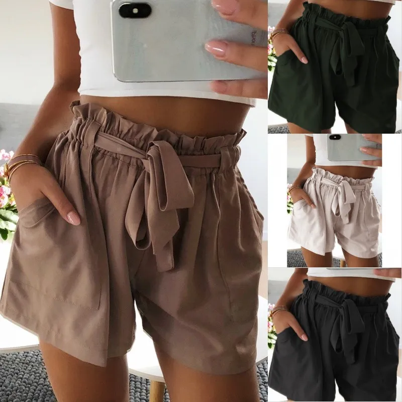 2020 Summer Women's Bottoms Simple Solid Color Pocket Lace Up Elastic High Wiast Elagen Straight Shorts Fashion Short Pants 3XL
2020 Summer Women's Bottoms Simple Solid Color Pocket Lace Up Elastic High Wiast Elagen Straight Shorts Fashion Short Pants 3XL
