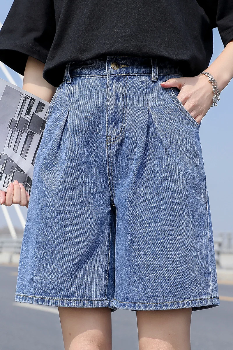 Women High Waisted Shorts Large Size Loose Classic Fashion Casual Denim With Pocket Wide leg Short Jeans
Women High Waisted Shorts Large Size Loose Classic Fashion Casual Denim With Pocket Wide leg Short Jeans