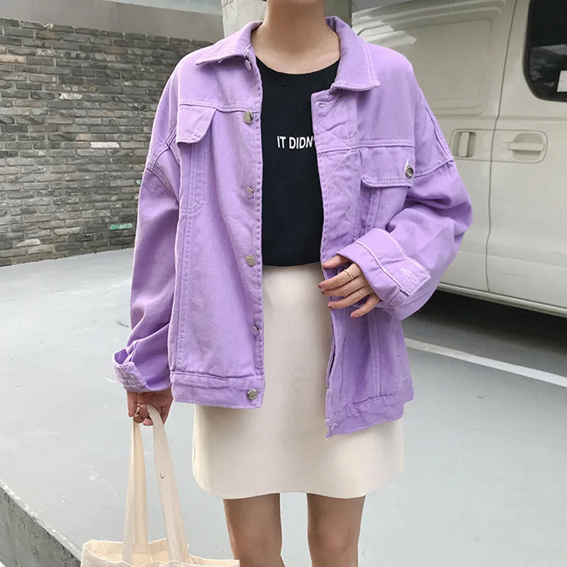 Jeans Jacket Women loose purple Denim Jacket Femme 2021 preppy style Bomber Jacket Basic Coats womens
Jeans Jacket Women loose purple Denim Jacket Femme 2021 preppy style Bomber Jacket Basic Coats womens