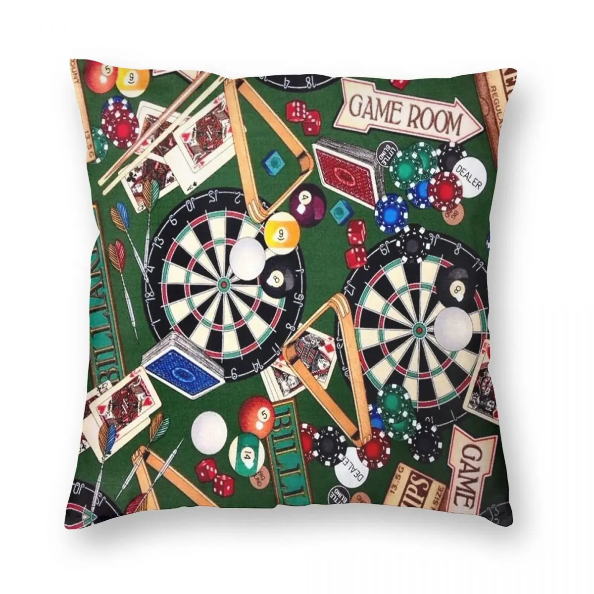 Game Room Billiards Darts Cards Square Pillowcase Polyester Linen Velvet Zip Decorative Throw Pillow Case Sofa Cushion Cover
Game Room Billiards Darts Cards Square Pillowcase Polyester Linen Velvet Zip Decorative Throw Pillow Case Sofa Cushion Cover
