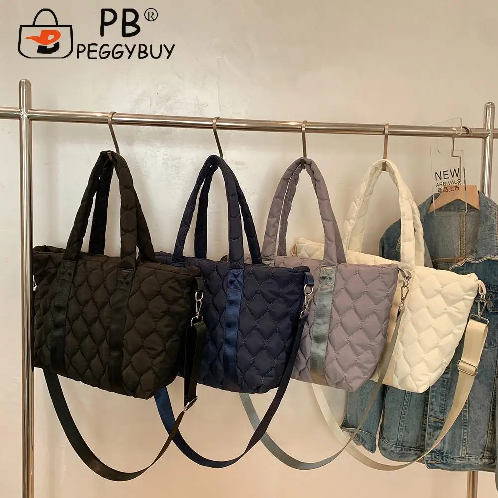 Women Casual All-match Nylon Padded Quilted Handbag Fashion Autumn Winter Lattice Pattern Large Capacity Shoulder Tote Bags
Women Casual All-match Nylon Padded Quilted Handbag Fashion Autumn Winter Lattice Pattern Large Capacity Shoulder Tote Bags