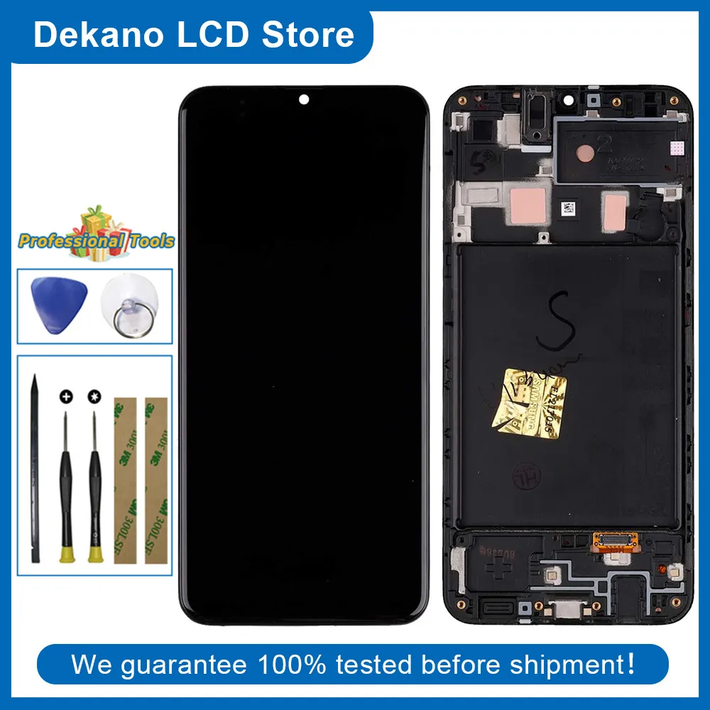 AMOLED LCD Display 6.4'' For Samsung Galaxy A20 2019 A205 SM-A205F A205F Replacement Touch Screen Digitizer Frame Tools Adhesive
AMOLED LCD Display 6.4'' For Samsung Galaxy A20 2019 A205 SM-A205F A205F Replacement Touch Screen Digitizer Frame Tools Adhesive