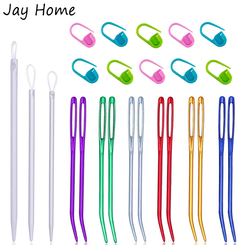 12Pcs Aluminium Yarn Darning Tapestry Needles Big Eye Weaving Crochet Wool Blunt Needles with Stitch Markers for Sewing Knitting
12Pcs Aluminium Yarn Darning Tapestry Needles Big Eye Weaving Crochet Wool Blunt Needles with Stitch Markers for Sewing Knitting