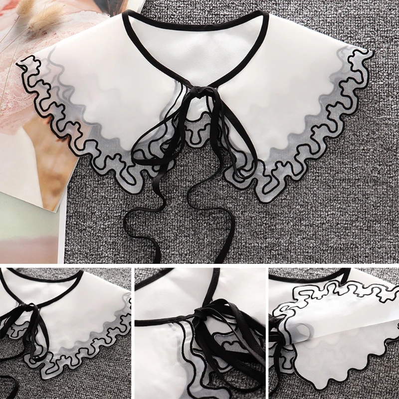 Embroidery Black Lace Trim Fake Collar Shawl Decorative Necklace Lapel Blouse XX9D
Embroidery Black Lace Trim Fake Collar Shawl Decorative Necklace Lapel Blouse XX9D