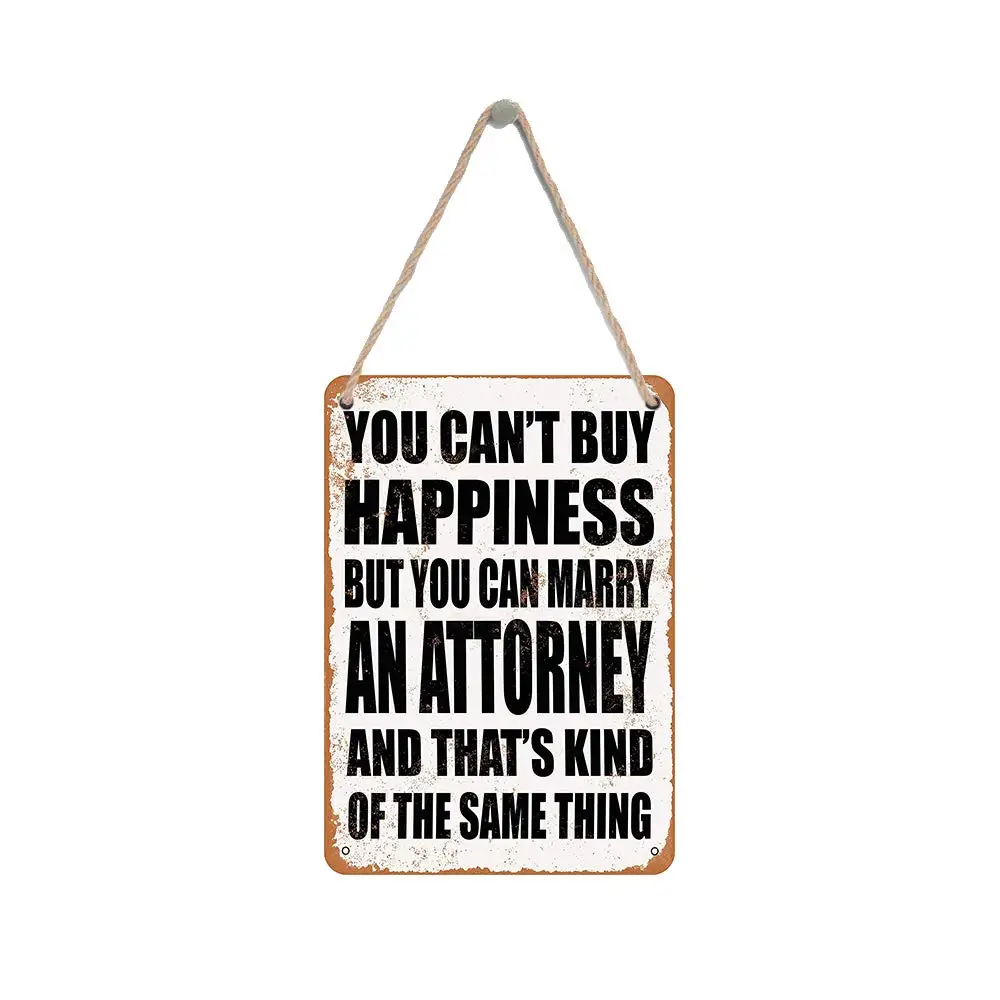 Isaric Wood Hanging Sign 8 X 12 Inches You Can't Buy Happiness BUT You CAN Marry an Attorney Funny Wooden Sign
Isaric Wood Hanging Sign 8 X 12 Inches You Can't Buy Happiness BUT You CAN Marry an Attorney Funny Wooden Sign