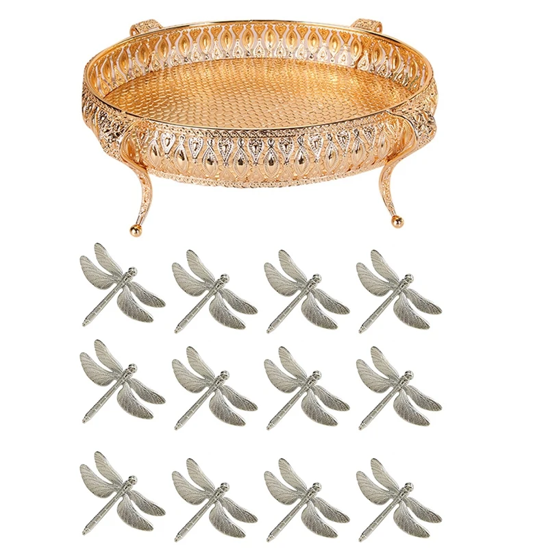 12 Pcs Dragonfly Napkin Rings, Zinc Alloy Napkin Buckle Silver Napkin Ring & 1X Home Food Tray Intage Fruit Plate
12 Pcs Dragonfly Napkin Rings, Zinc Alloy Napkin Buckle Silver Napkin Ring & 1X Home Food Tray Intage Fruit Plate