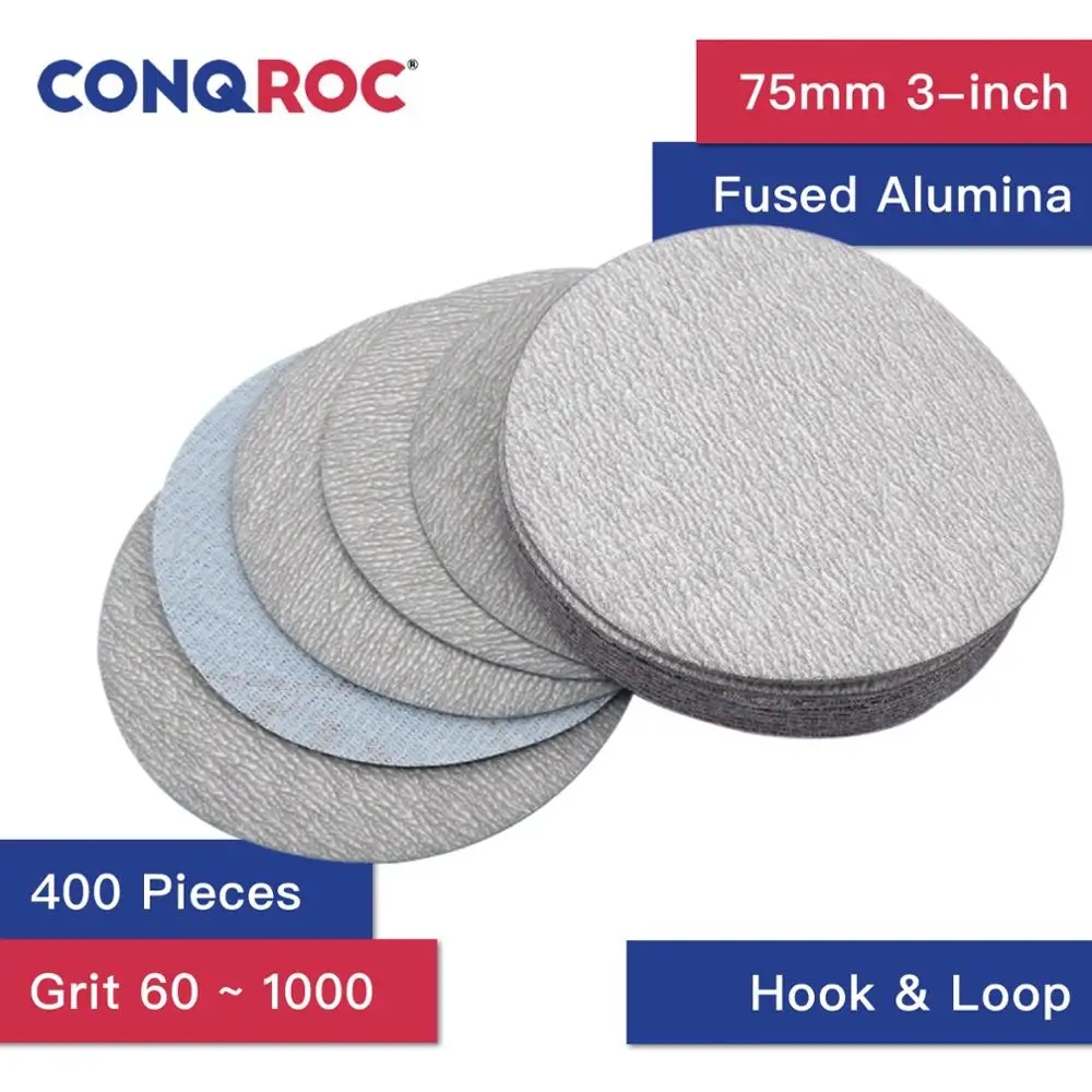 400 Pieces 75mm (3-Inch) Sanding Discs White Fused Alumina Dry Sanding Papers Hook and Loop Grit 60~1000
400 Pieces 75mm (3-Inch) Sanding Discs White Fused Alumina Dry Sanding Papers Hook and Loop Grit 60~1000