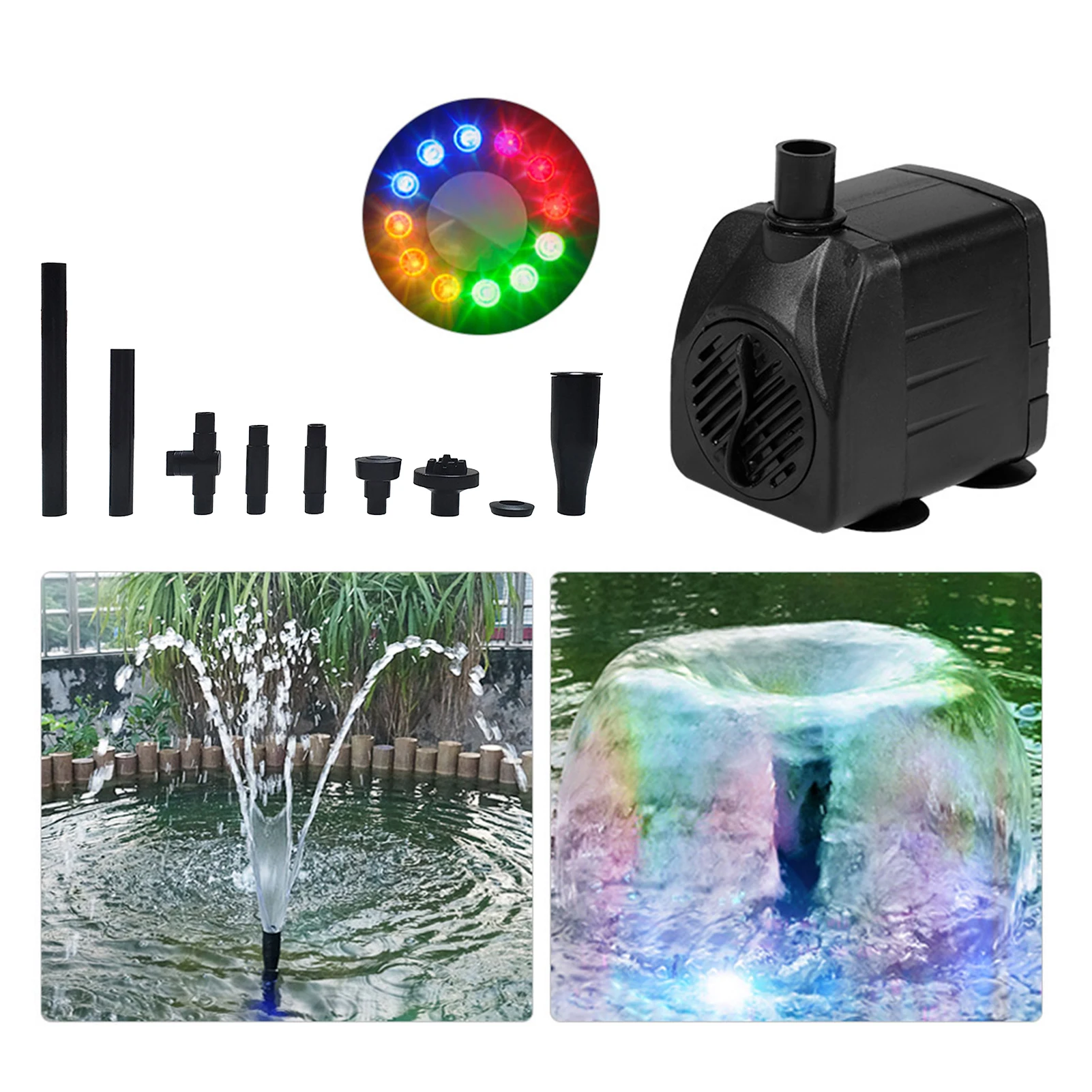 10W/15W Ultra-Quiet Submersible Water Fountain Pump Filter Fish Pond Aquarium Water Pump Tank Fountain with 12 LED Light
10W/15W Ultra-Quiet Submersible Water Fountain Pump Filter Fish Pond Aquarium Water Pump Tank Fountain with 12 LED Light