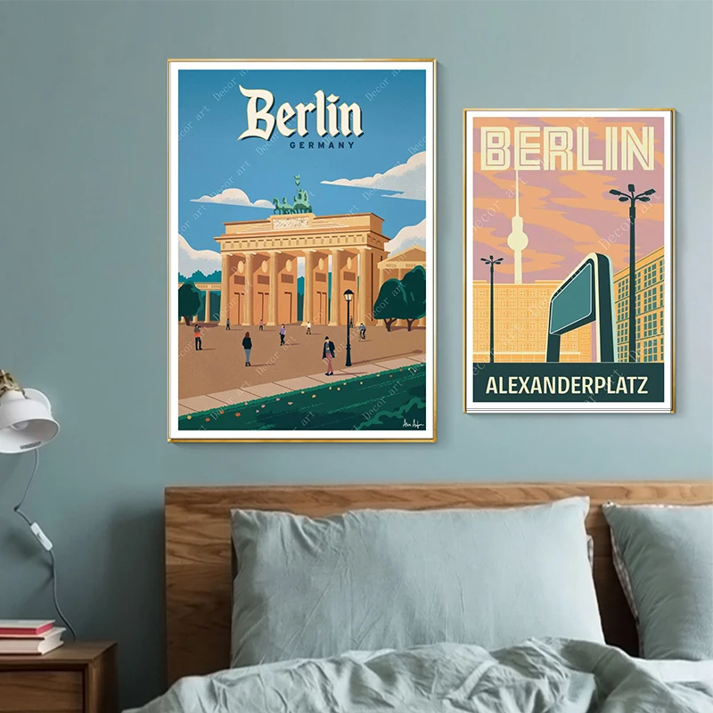 Немецкая столица Берлина путешествия холст картины Винтаж картина плакат из