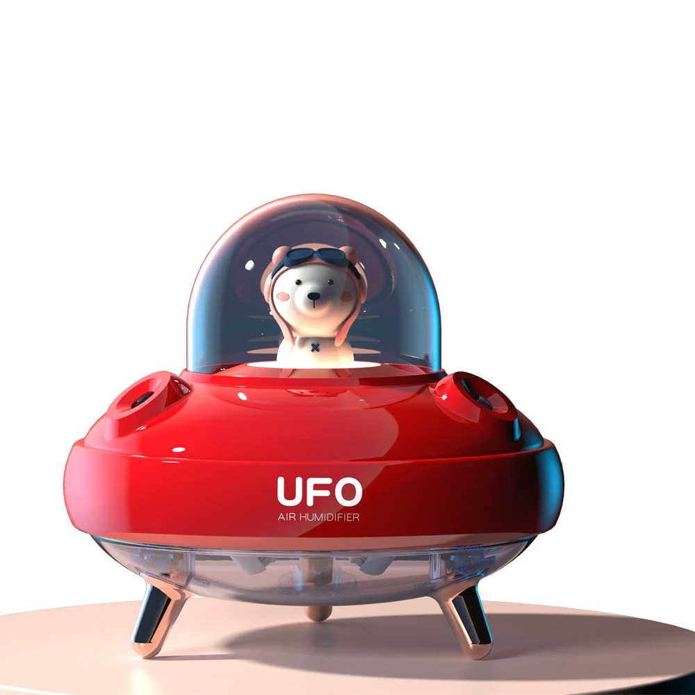 

Dual Nozzles Wireless UFO Humidifier Desktop Air Humidifier Cute Planet Bear LED Light Ultrasonic Aroma Essential Oil Diffuser