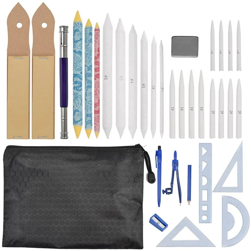 33Pcs Art Blenders Set, Paper Wipe Pen Sketch Set, Shading Pencils for Drawing,Drawing Supplies Tool for Artists Sketch
33Pcs Art Blenders Set, Paper Wipe Pen Sketch Set, Shading Pencils for Drawing,Drawing Supplies Tool for Artists Sketch