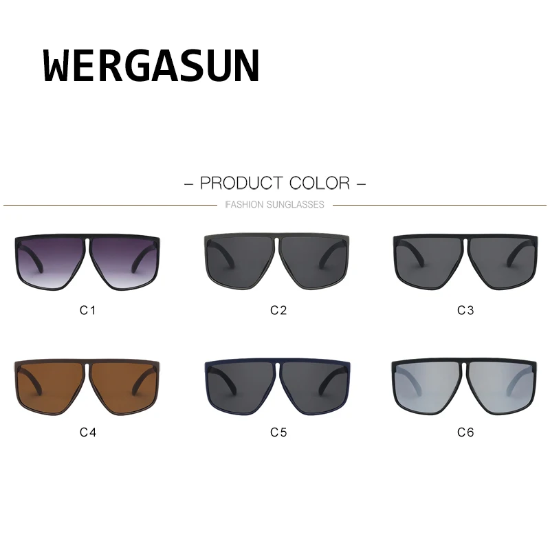 WERGASUN Fashion Oversized Sunglasses Women Brand Designer Flat Top Big Sun Glasses Men One Piece Travel Gafa de sol
WERGASUN Fashion Oversized Sunglasses Women Brand Designer Flat Top Big Sun Glasses Men One Piece Travel Gafa de sol