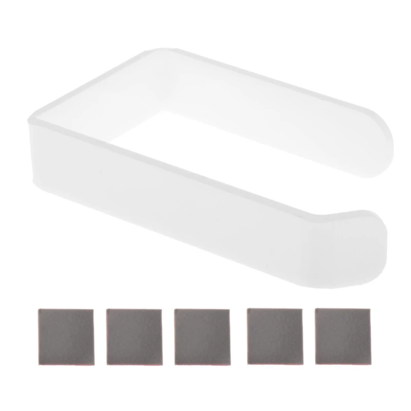 K1KA Acrylic Toilet Paper Holder Tissue Rack Wall Mounted Bathroom Roll Holder Paper Tissue Rack Hook Kitchen Hanger No Drill