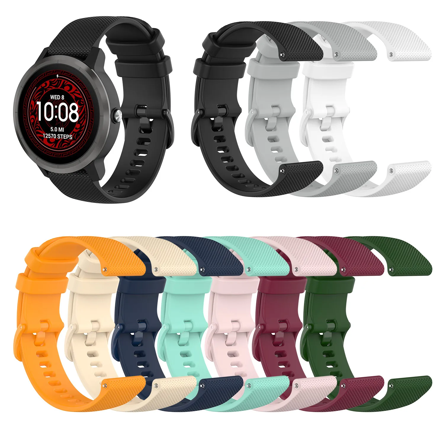 Rubber Strap for Garmin Vivoactive 3/Vivomove 3s Watch Bands 18mm 20mm Watch Strap for Garmin Vivoactive 4 Band 22mm
Rubber Strap for Garmin Vivoactive 3/Vivomove 3s Watch Bands 18mm 20mm Watch Strap for Garmin Vivoactive 4 Band 22mm