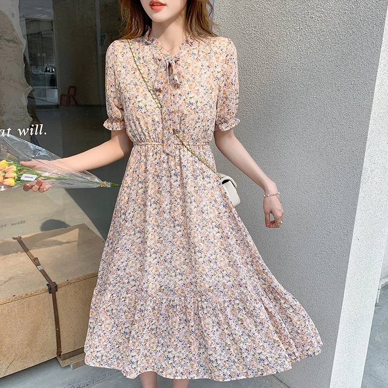 2022 Casual Vintage Floral Beach Dress Summer Korean Print Chiffon Sexy Club Midi Dress Elegant Bodycon Party Chic Prom Vestidos
2022 Casual Vintage Floral Beach Dress Summer Korean Print Chiffon Sexy Club Midi Dress Elegant Bodycon Party Chic Prom Vestidos