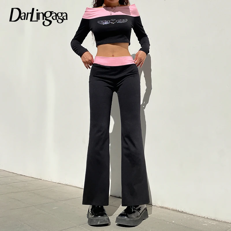 Darlingaga Harajuku Wings Rhinestone Patchwork Skinny Flare Pants Women Casual Slim Sweatpants Cute Aesthetic Trousers Clothing
Darlingaga Harajuku Wings Rhinestone Patchwork Skinny Flare Pants Women Casual Slim Sweatpants Cute Aesthetic Trousers Clothing