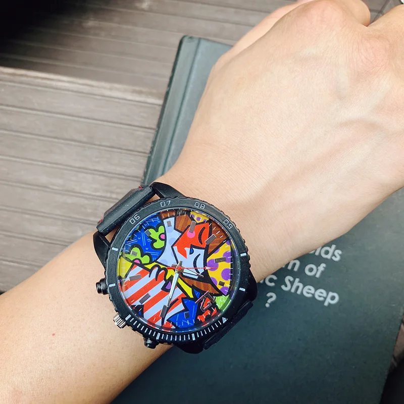 men's gift Enmex creative wristwatch big face Graffiti color Watch special forces Art trend fashion young people quartz watches 
men's gift Enmex creative wristwatch big face Graffiti color Watch special forces Art trend fashion young people quartz watches