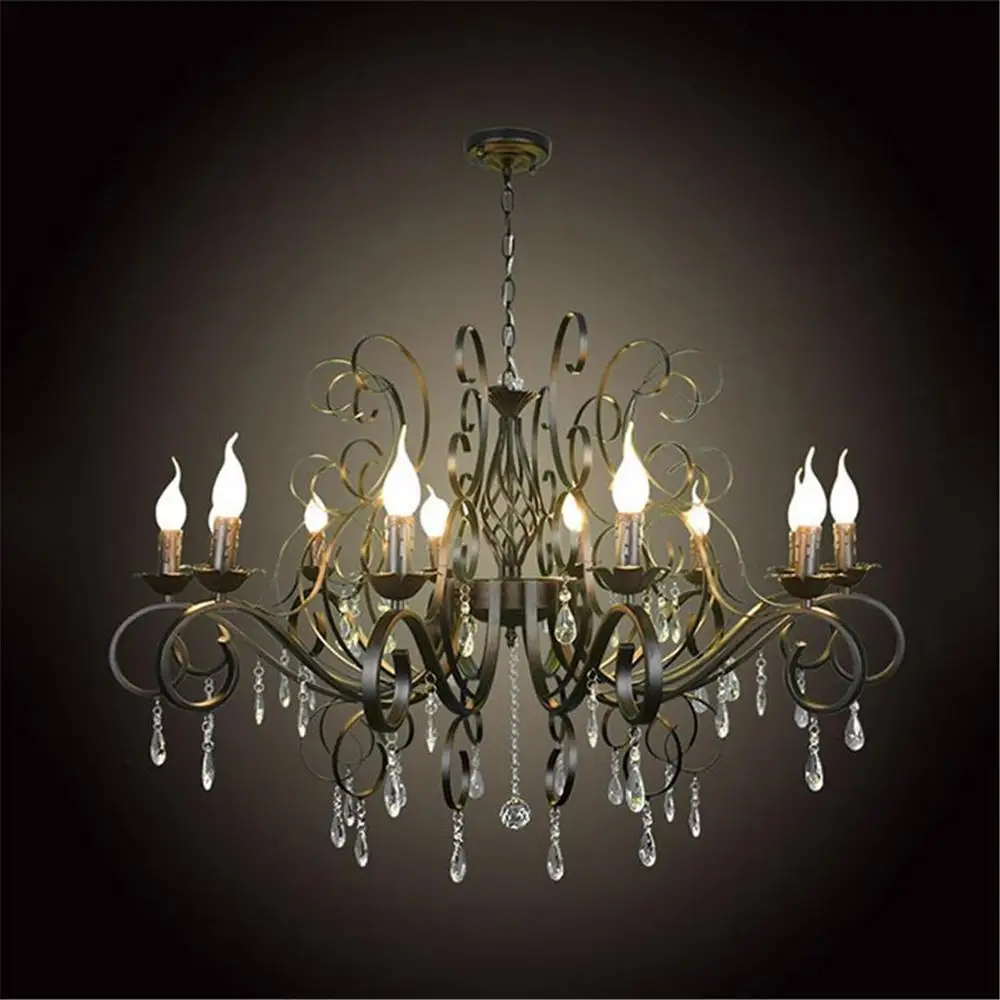 Large and Luxury Black Industrial Wrought Iron Chandelier E14 Candle lights Vintage crystal Home Chandeliers Livingroom 10 arms
Large and Luxury Black Industrial Wrought Iron Chandelier E14 Candle lights Vintage crystal Home Chandeliers Livingroom 10 arms