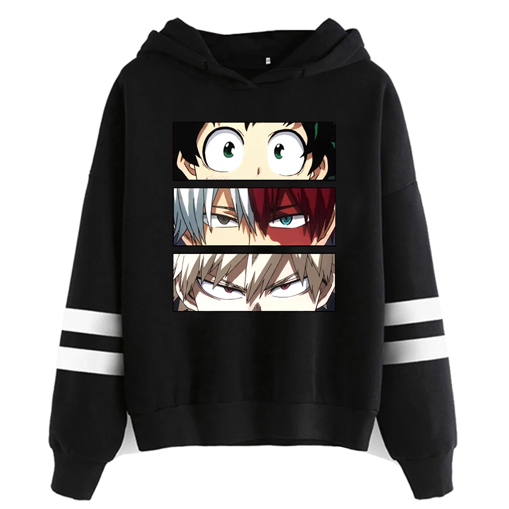 Japanese Anime Bakugou Shoto Todoroki Deku Eyes Printed Hoodies My Hero Academia Striped Hooded Sweatshirt Pullover Tops
Japanese Anime Bakugou Shoto Todoroki Deku Eyes Printed Hoodies My Hero Academia Striped Hooded Sweatshirt Pullover Tops