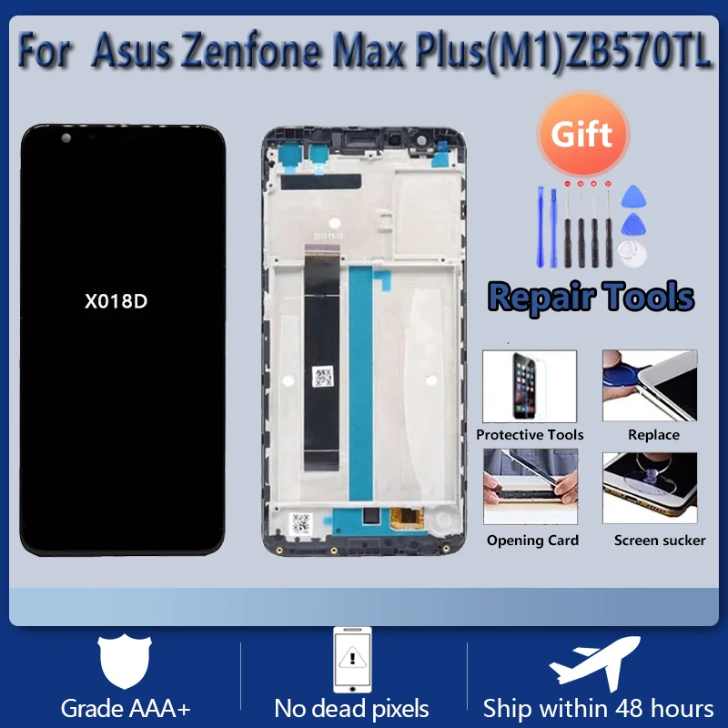 For Asus Max Plus (M1) ZB570TL LCD screen assembly with front case touch glass, X018D LCD Display original Black
For Asus Max Plus (M1) ZB570TL LCD screen assembly with front case touch glass, X018D LCD Display original Black