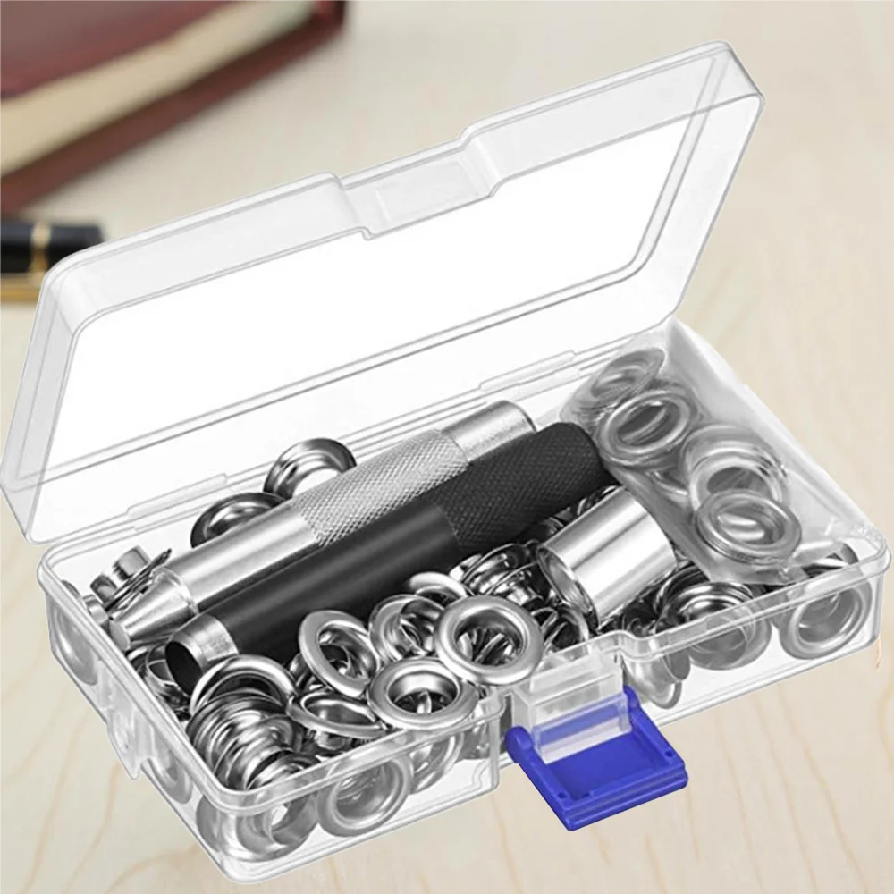 100pcs 12mm Grommets Kit Metal Eyelets Button with 3PC Tools for Shoes Clothes Crafts (Silver)
100pcs 12mm Grommets Kit Metal Eyelets Button with 3PC Tools for Shoes Clothes Crafts (Silver)