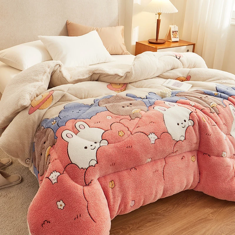 Lamb velvet quilt winter quilt thickened warm double-sided plus velvet core spring autumn quilt dormitory down velvet quilt
Lamb velvet quilt winter quilt thickened warm double-sided plus velvet core spring autumn quilt dormitory down velvet quilt
