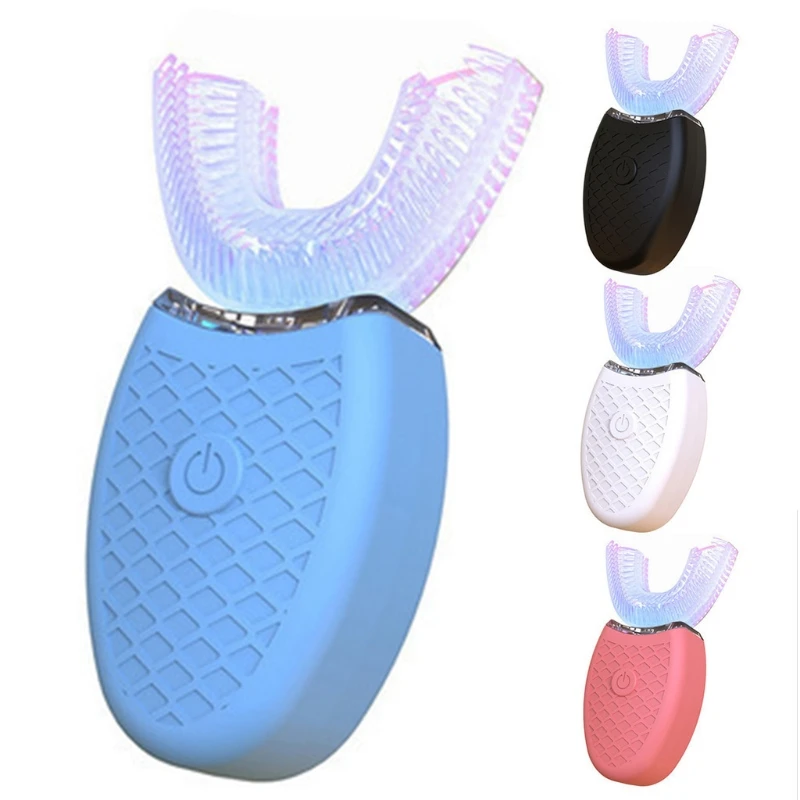 360 Degree Ultrasonic Electric Toothbrush U Type USB Rechargeable Waterproof Teeth Cleaning Tool with Blue Cold Light
360 Degree Ultrasonic Electric Toothbrush U Type USB Rechargeable Waterproof Teeth Cleaning Tool with Blue Cold Light
