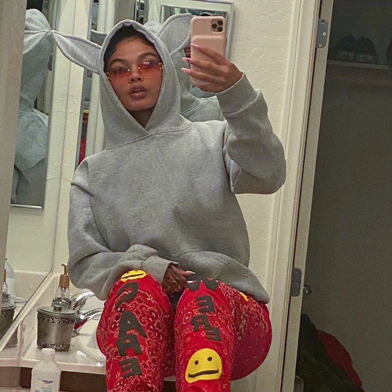 Women's fall 2021 new solid color crew neck pullover long sleeve loose fashion casual rabbit ear blouse
Women's fall 2021 new solid color crew neck pullover long sleeve loose fashion casual rabbit ear blouse