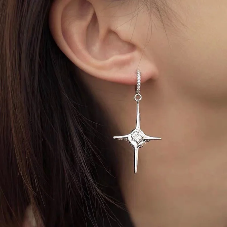 Hoop Earrings Cross/gothic cross earrings/Spike Dangle Earrings/trending now/streetwear earrings
Hoop Earrings Cross/gothic cross earrings/Spike Dangle Earrings/trending now/streetwear earrings