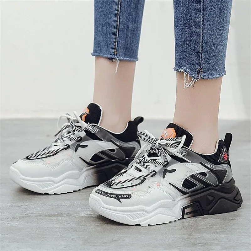 2021 Spring Summer Women's Chunky Lace-up Sneakers Breathable Mesh Platform Dad Sports Shoes Fashion Comfortable Basket Femme
2021 Spring Summer Women's Chunky Lace-up Sneakers Breathable Mesh Platform Dad Sports Shoes Fashion Comfortable Basket Femme