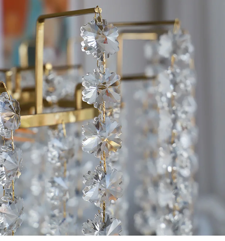 Snowflake crystal chandelier retro light luxury restaurant bedroom cloakroom lamp
Snowflake crystal chandelier retro light luxury restaurant bedroom cloakroom lamp
