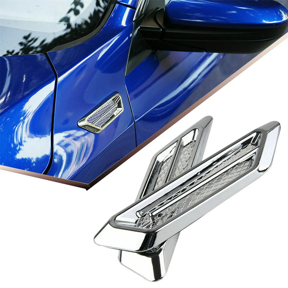 2pcs Car Side Chrome Hood Air Flow Fender Vent Intake Sticker Grille Decoration Air Inlet Fake Air Outlet Sticker Car-styling
2pcs Car Side Chrome Hood Air Flow Fender Vent Intake Sticker Grille Decoration Air Inlet Fake Air Outlet Sticker Car-styling