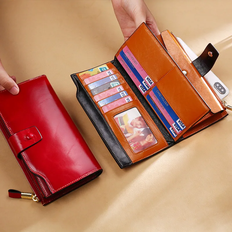 Vintage Luxury RFID Women Wallets Genuine Leather Long Zipper Clutch Purse Large Capacity Card Holder Wallet
Vintage Luxury RFID Women Wallets Genuine Leather Long Zipper Clutch Purse Large Capacity Card Holder Wallet