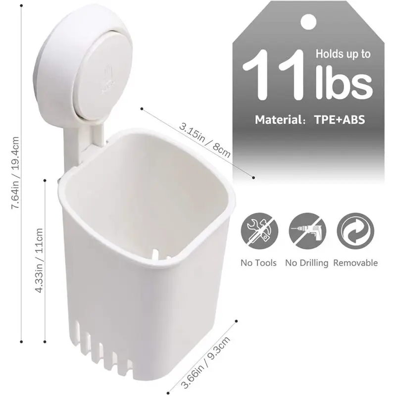 Suction Cup Toothbrush Holder Wall Mounted, Toothpaste, Shaver, Razor and Makeup Brush, No Drill or Nail Needed - White
Suction Cup Toothbrush Holder Wall Mounted, Toothpaste, Shaver, Razor and Makeup Brush, No Drill or Nail Needed - White