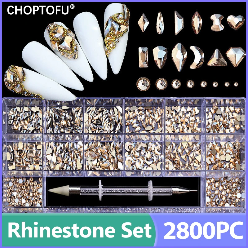 2800PC/Box Crystal Nail Rhinestone Set Sparkling Diamond Rhinestones Kit Luxury FlatBack Nail Art With 1 Pen For Decorations
2800PC/Box Crystal Nail Rhinestone Set Sparkling Diamond Rhinestones Kit Luxury FlatBack Nail Art With 1 Pen For Decorations