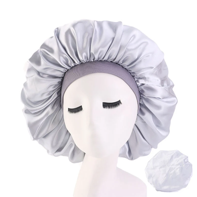 Новая модная женская атласная шапка для сна шляпа волос шелковая Крышка головы